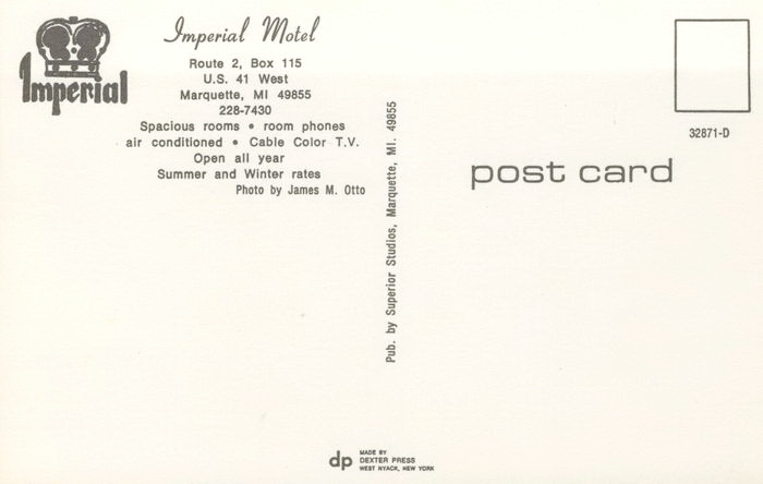 Imperial Motel - Old Postcard Photo (newer photo)